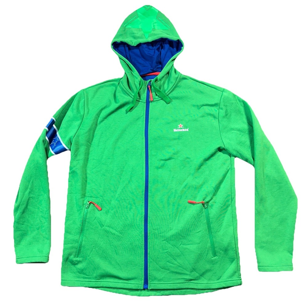 Mens Heineken UEFA Champions League Green Hooded Full Zip Jacket XL